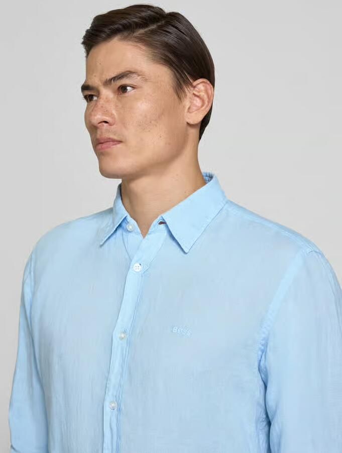 Boss Orange regular fit vrijetijdsoverhemd van puur linnen model 'RELEGANT'