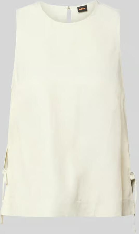 Boss Orange relaxed fit blousetop van mix van viscose en linnen model 'C_BACOLINA' - Foto 2