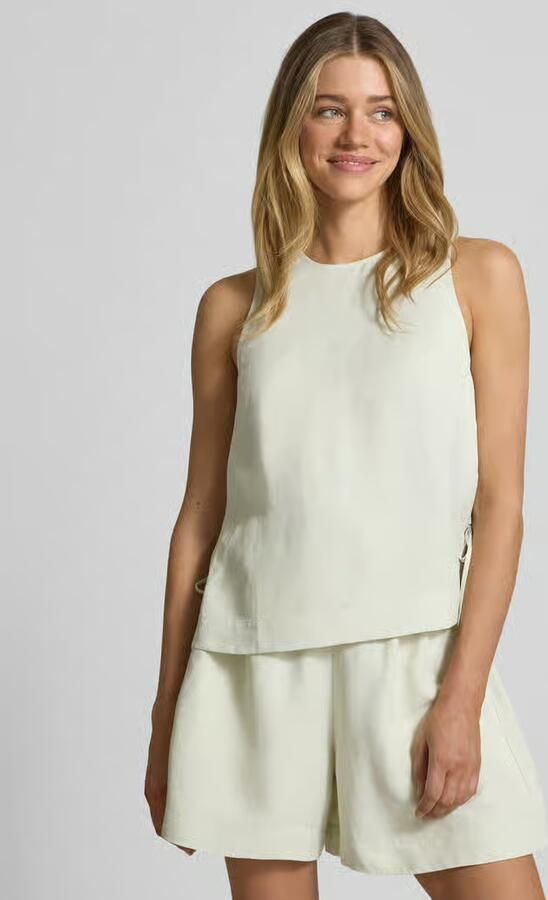 Boss Orange relaxed fit blousetop van mix van viscose en linnen model 'C_BACOLINA' - Foto 2