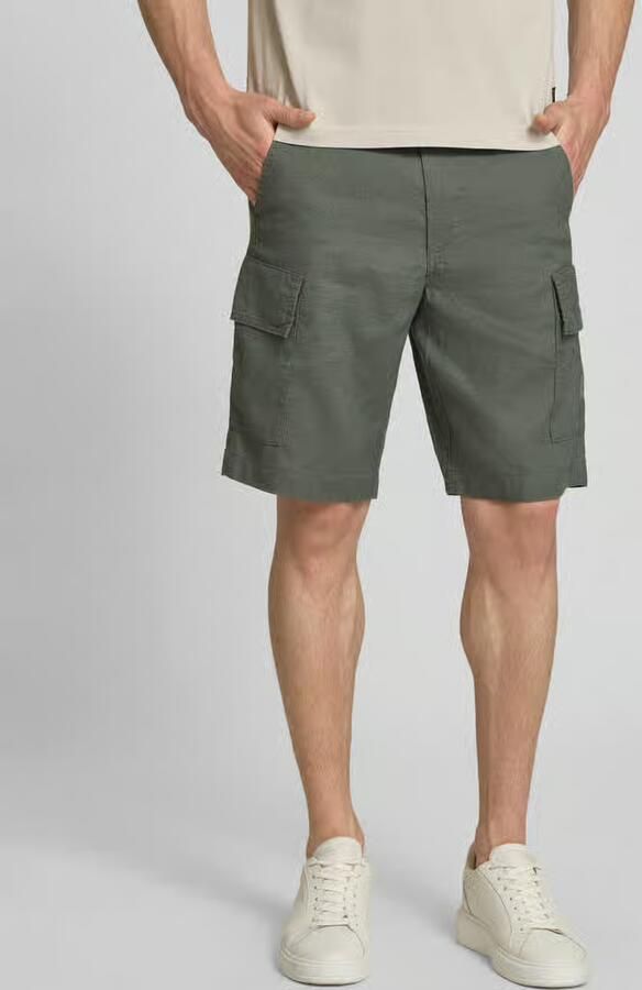 Boss Orange relaxed fit cargoshort van linnenmix model 'SISLA-CARGO-S1' - Foto 4