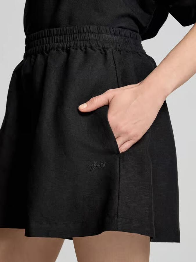 Boss Orange relaxed fit short van mix van linnen en viscose model 'TALLAN'
