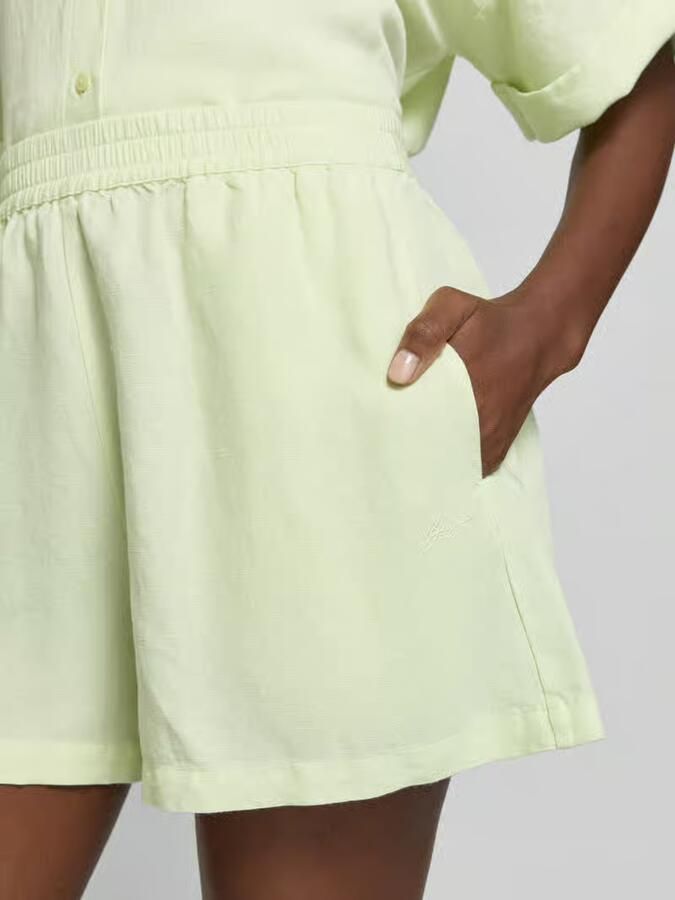 Boss Orange relaxed fit short van mix van linnen en viscose model 'TALLAN'
