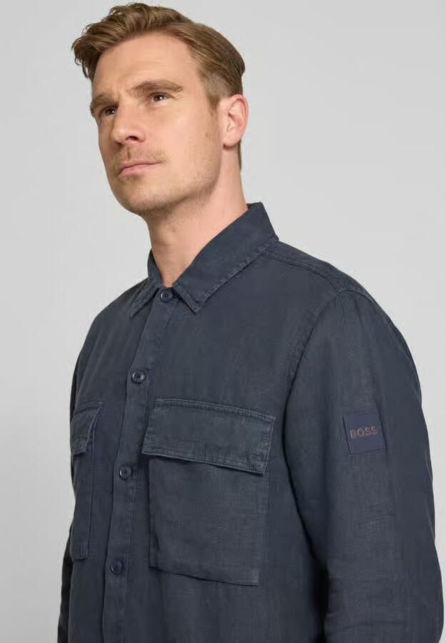 Boss Orange relaxed fit vrijetijdsoverhemd van puur linnen model 'LOCKY'