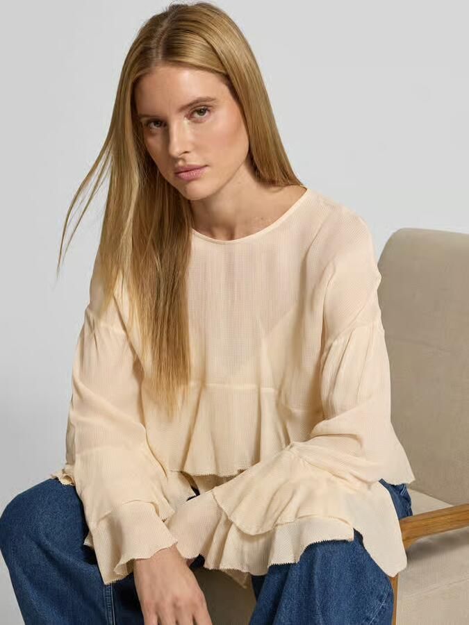 Boss Orange Slim fit blouse met lange mouwen van pure viscose model 'BLEJA' - Foto 2