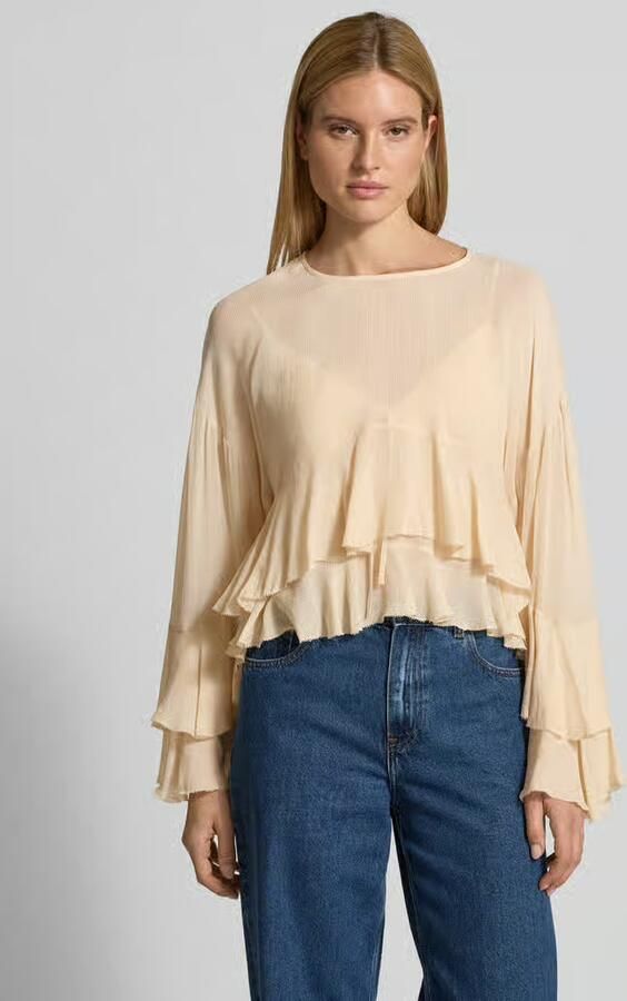 Boss Orange Slim fit blouse met lange mouwen van pure viscose model 'BLEJA' - Foto 3