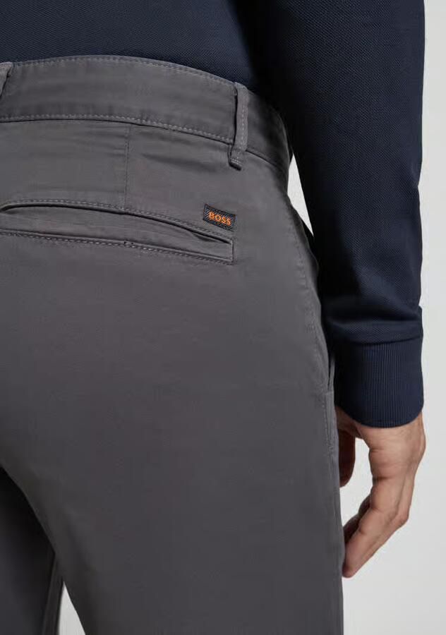 Boss Orange Slim Fit Satijnen Chino Broek Gray Heren - Foto 5
