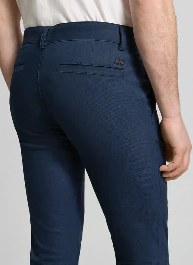 Boss Orange slim fit chino van katoenmix met linnen en met viscose