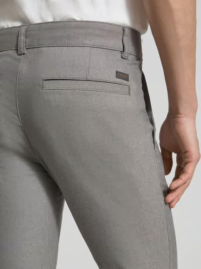 Boss Orange slim fit chino van katoenmix met linnen en met viscose