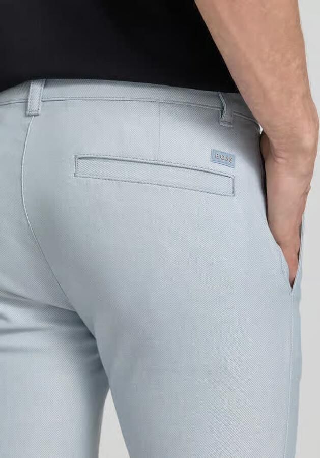 Boss Orange slim fit chino van katoenmix met linnen en met viscose