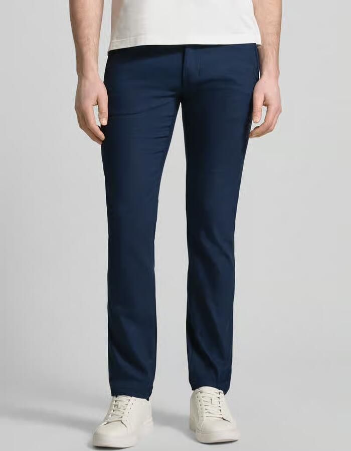 Boss Orange slim fit chino van katoenmix met linnen en met viscose - Foto 3