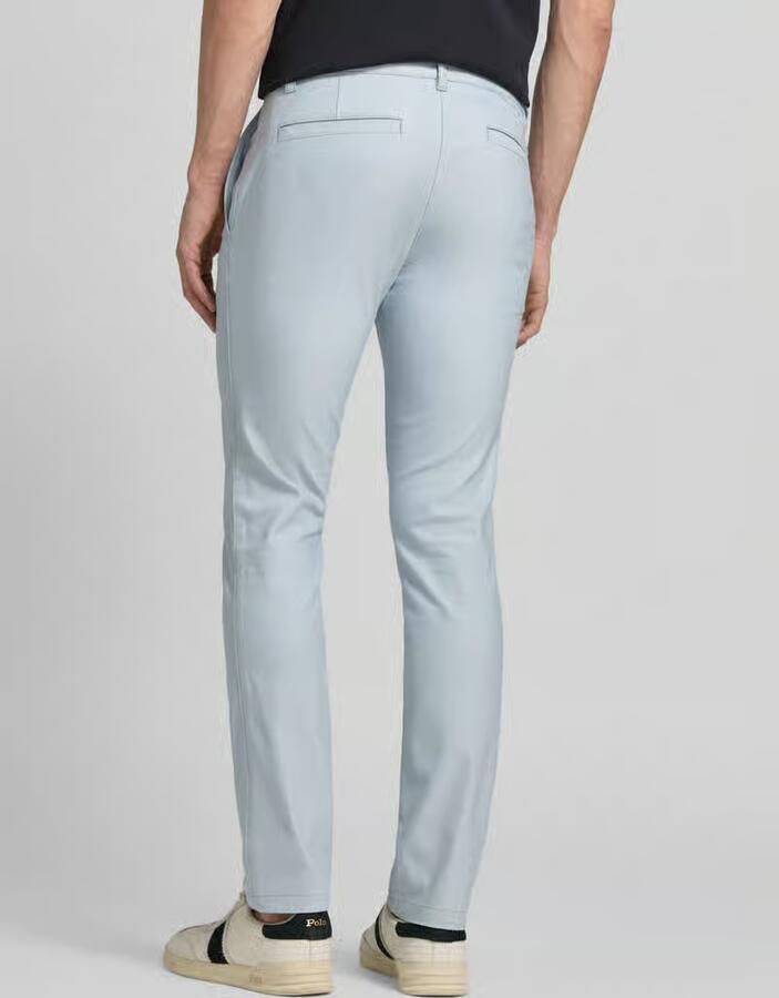 Boss Orange slim fit chino van katoenmix met linnen en met viscose