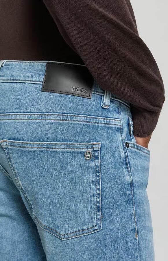Boss Orange Straight fit jeans van katoenmix model 'DELAWARE' - Foto 3