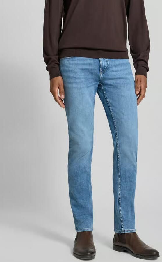 Boss Orange Straight fit jeans van katoenmix model 'DELAWARE' - Foto 4