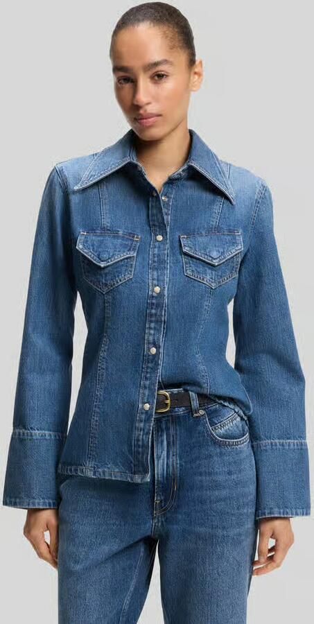 Boss Orange Slim fit jeansblouse van puur katoen model 'C_SLIM' - Foto 4