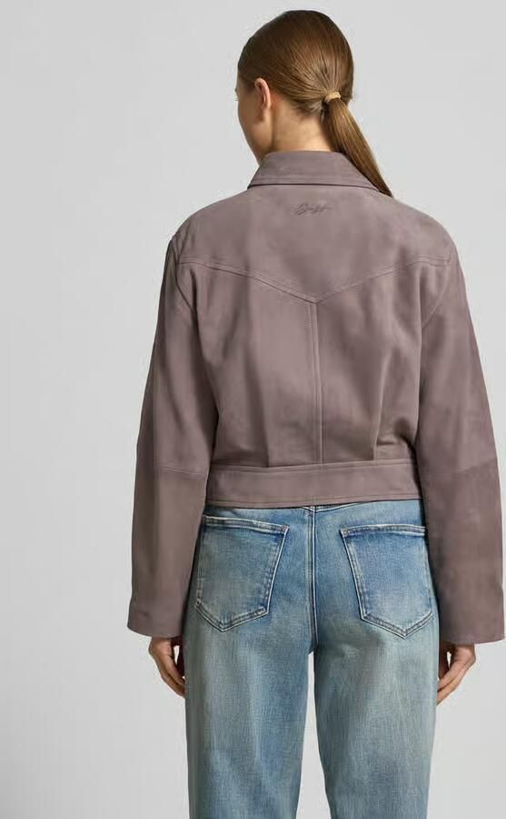 Boss Orange Slim fit leren jack van echt geitenleer Model 'SADELA' - Foto 3