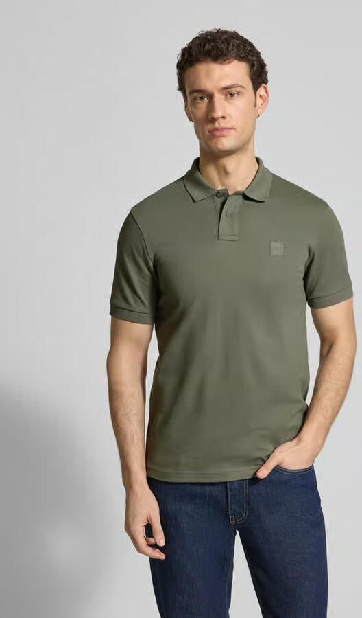 Boss Orange Slim Fit poloshirt van katoenmix model 'PASSENGER' - Foto 12
