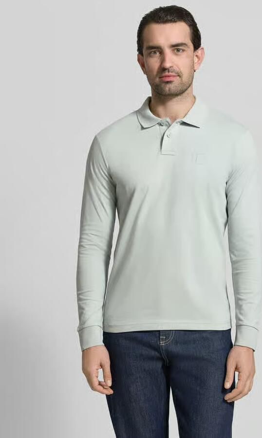Boss Orange Slim Fit poloshirt van katoenmix model 'PASSERBY' - Foto 4