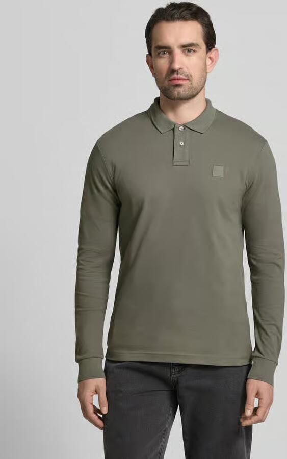 Boss Orange Slim Fit poloshirt van katoenmix model 'PASSERBY' - Foto 12