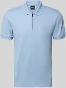 Boss Orange slim fit poloshirt van katoenmix model 'PASSERZIP' - Foto 6