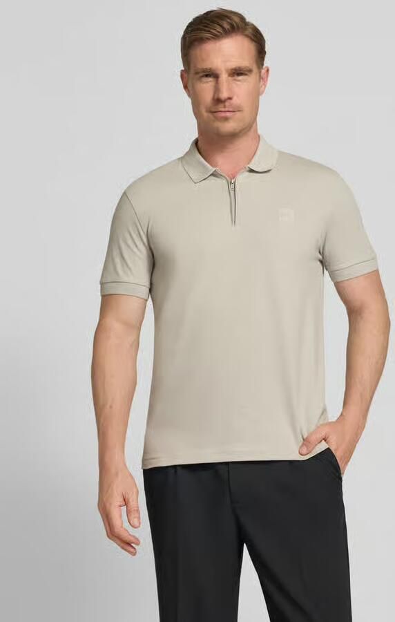 Boss Orange slim fit poloshirt van katoenmix model 'PASSERZIP' - Foto 11