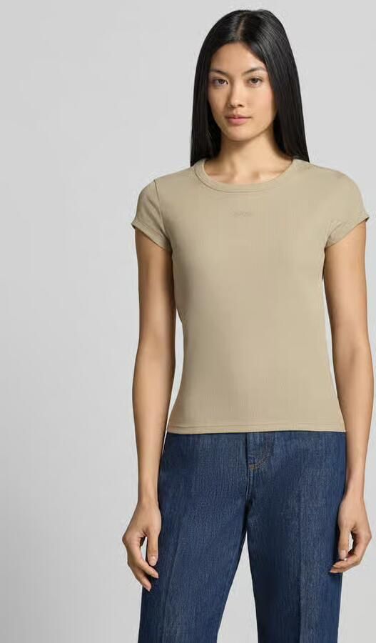 Boss Orange Slim fit t-shirt van katoenmix model 'C_Ecute' - Foto 3