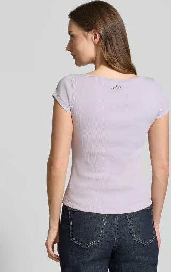 Boss Orange Slim fit T-shirt van katoenmix Model 'C_Etine'