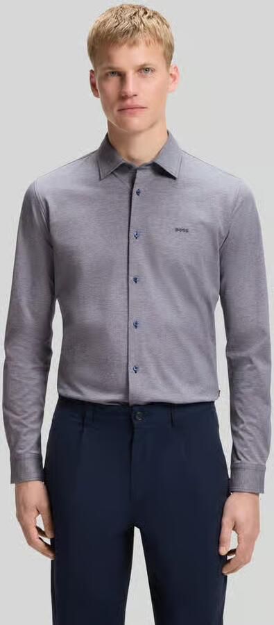 Boss Orange Slim fit vrijetijdsoverhemd van pure katoen model 'Mysoft_2' - Foto 3