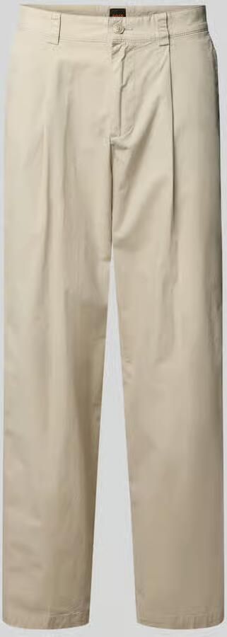 Boss Orange straight fit chino van katoenmix model 'CHINO_ST_PLEATED_1' - Foto 2