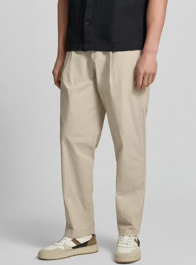 Boss Orange straight fit chino van katoenmix model 'CHINO_ST_PLEATED_1' - Foto 3