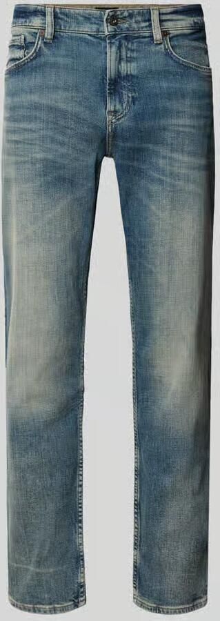 Boss Orange straight fit jeans met used-wassing