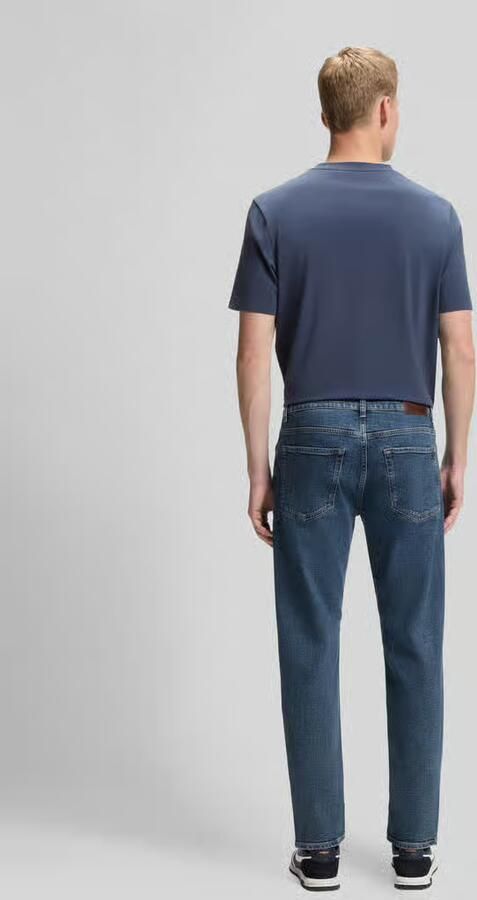 Boss Orange straight fit jeans van katoenmix met labelpatch - Foto 3