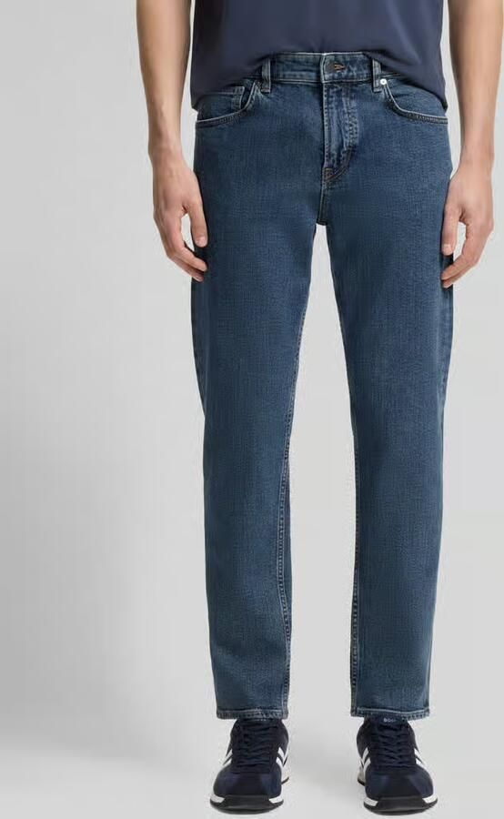 Boss Orange straight fit jeans van katoenmix met labelpatch - Foto 2