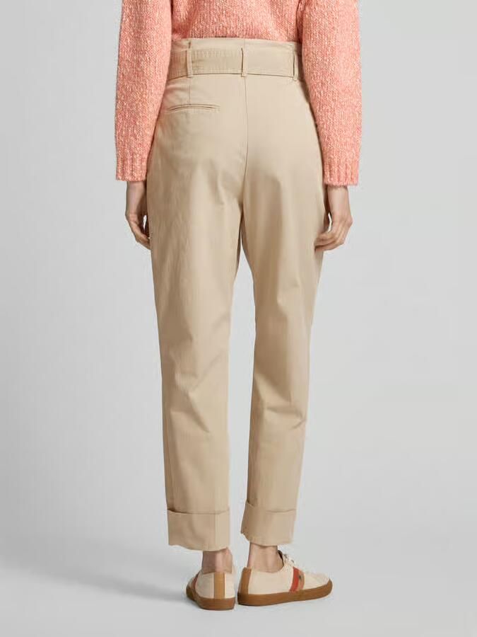 Boss Orange Straight fit stoffen broek met bandplooien model 'Tashaina' - Foto 2