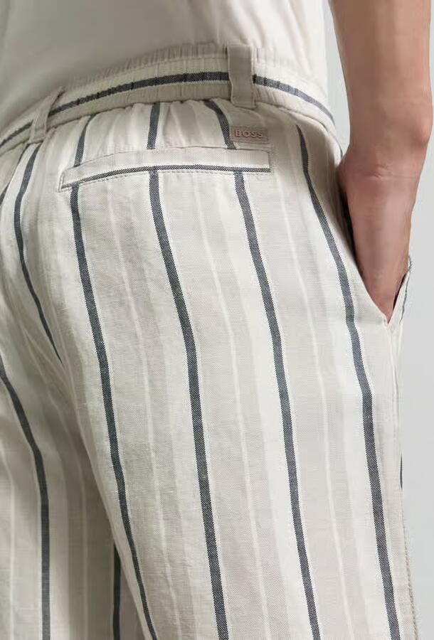 Boss Orange straight leg chino's shorts mix van katoen en linnen model 'CHINO_ST_SHORTS_2' - Foto 6