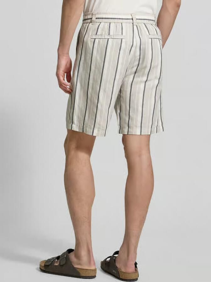 Boss Orange straight leg chino's shorts mix van katoen en linnen model 'CHINO_ST_SHORTS_2' - Foto 6