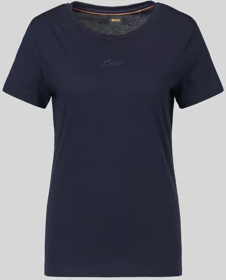Boss Orange T-shirt met ton-sur-ton logo-opschrift