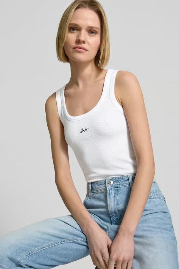 Boss Orange Tanktop met labelstitching model 'Ematite'
