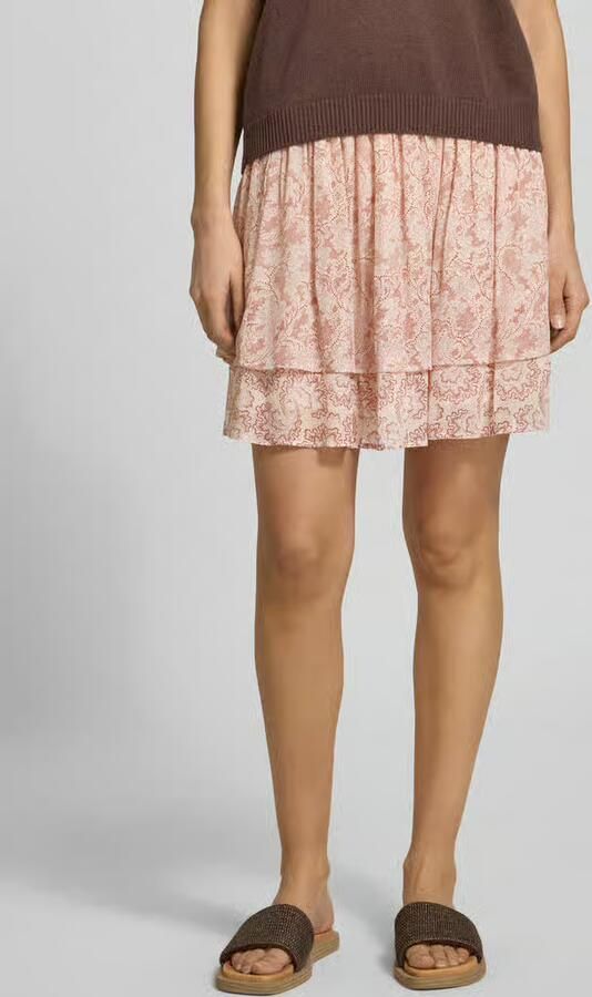 Boss Orange Uitlopende mini-rok met all-over motief model 'C_VESIANA' - Foto 4