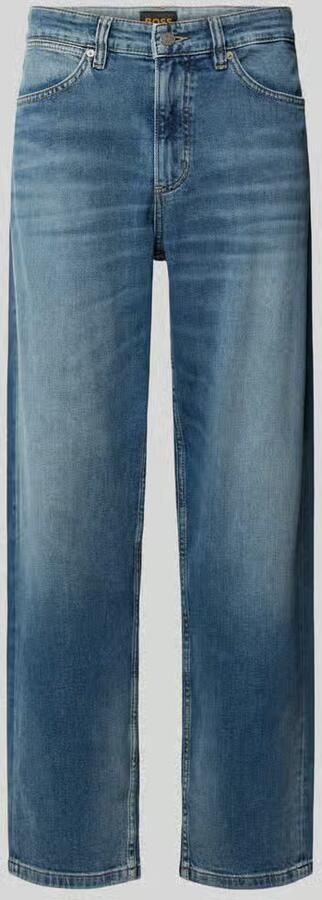 Boss Orange wide fit jeans met used-wassing
