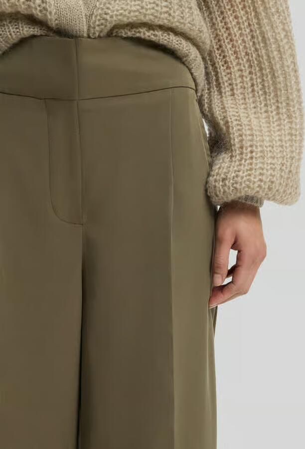 Boss Orange Wide leg broek van viscosemix met bandplooien
