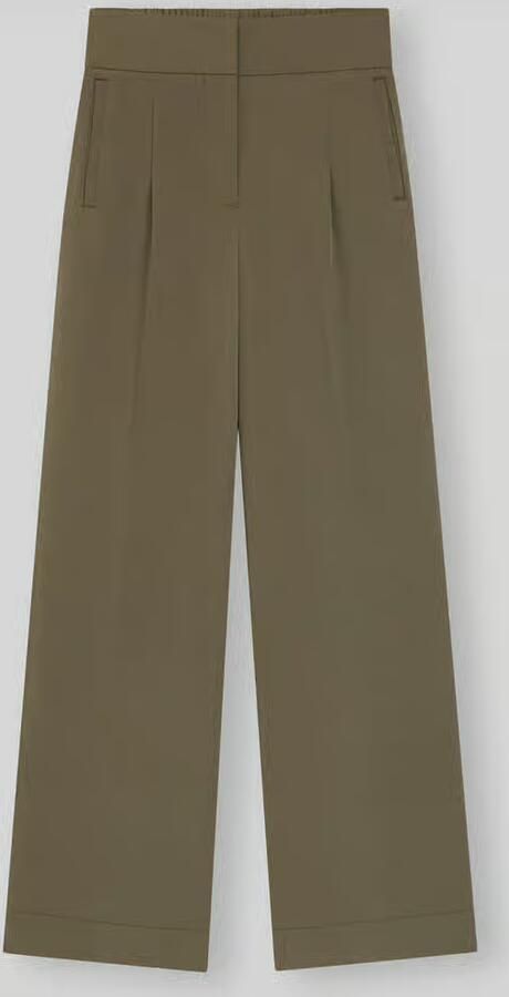 Boss Orange Wide leg broek van viscosemix met bandplooien - Foto 2