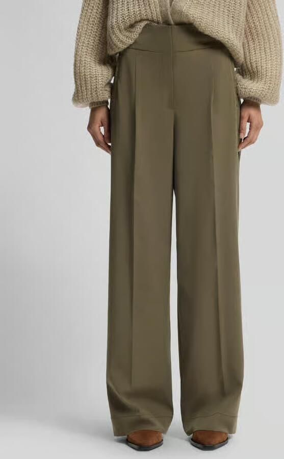 Boss Orange Wide leg broek van viscosemix met bandplooien - Foto 2