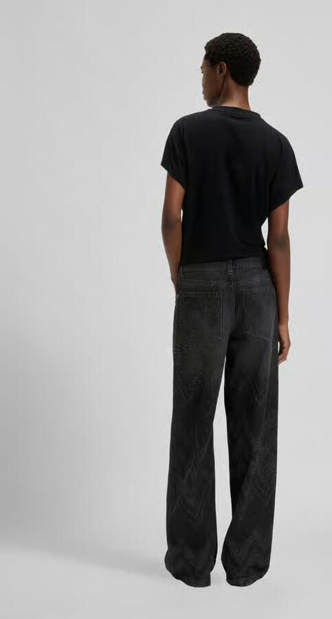 Boss Orange Wide leg jeans met siersteentjes model 'C_SLOUCHY'