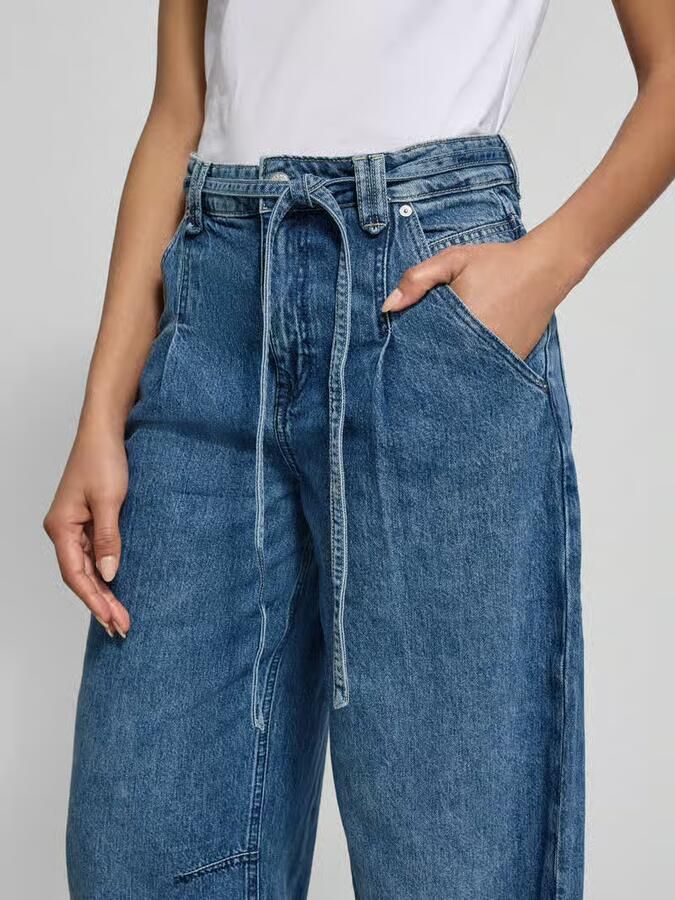 Boss Orange Wide leg jeans van een mix van katoen en lyocell model 'C_PLEATED BARREL 1 0' - Foto 2