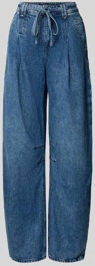 Boss Orange Wide leg jeans van een mix van katoen en lyocell model 'C_PLEATED BARREL 1 0'