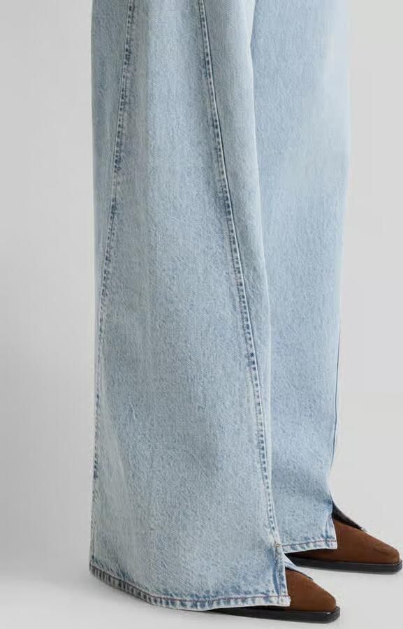 Boss Orange Wide leg jeans van pure katoen met siernaden model 'C_MARLENE SLIT HR'