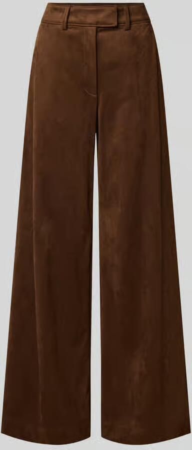 Boss Orange Wide leg kunstleren broek in velourslook model 'C_Takora2'