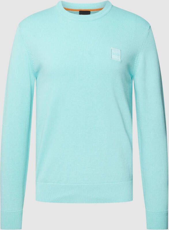 Boss Orange Gebreide pullover met labeldetail model 'Kanovano'