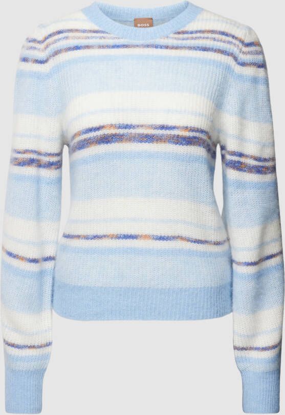 Boss Orange Gebreide pullover met streepmotief model 'Faoki'