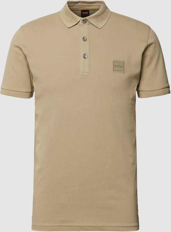 Boss Orange Poloshirt met labelpatch model 'PASSENGER'